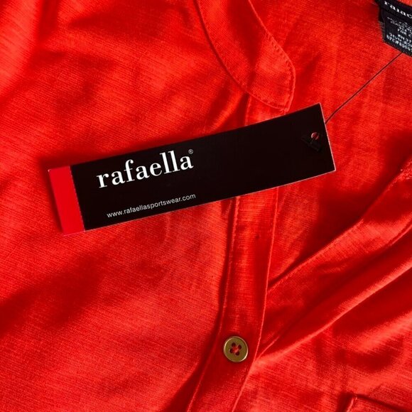 NWT Rafaella Women's Red Popover 3/4 Sleeve T-Shirt, Small - Picture 6 of 6